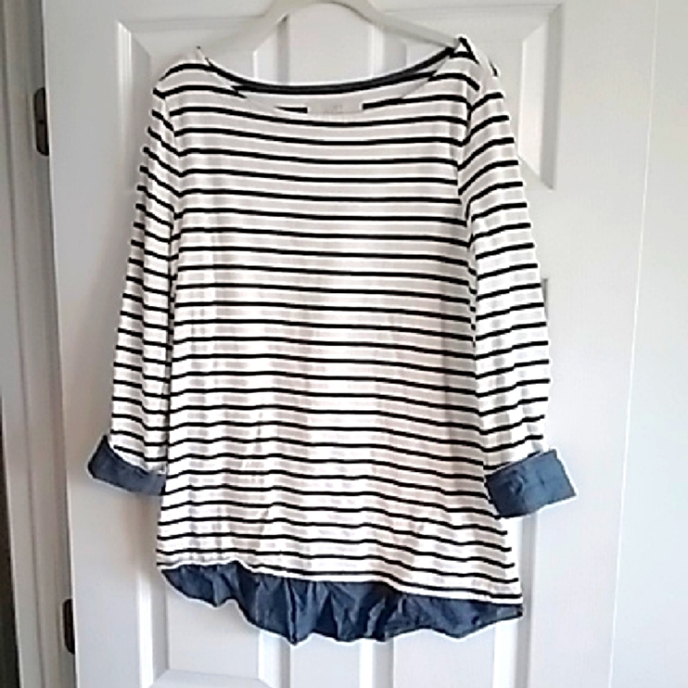 Loft Top with Denim Accents